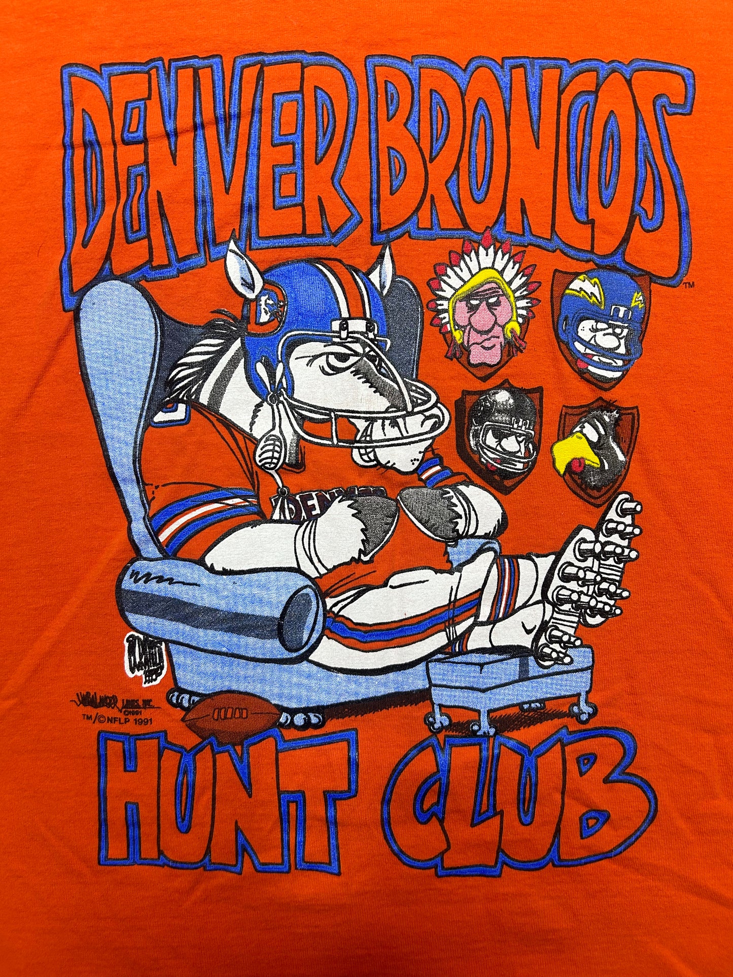 Vintage 1991 Denver Broncos Hunt Club Tee