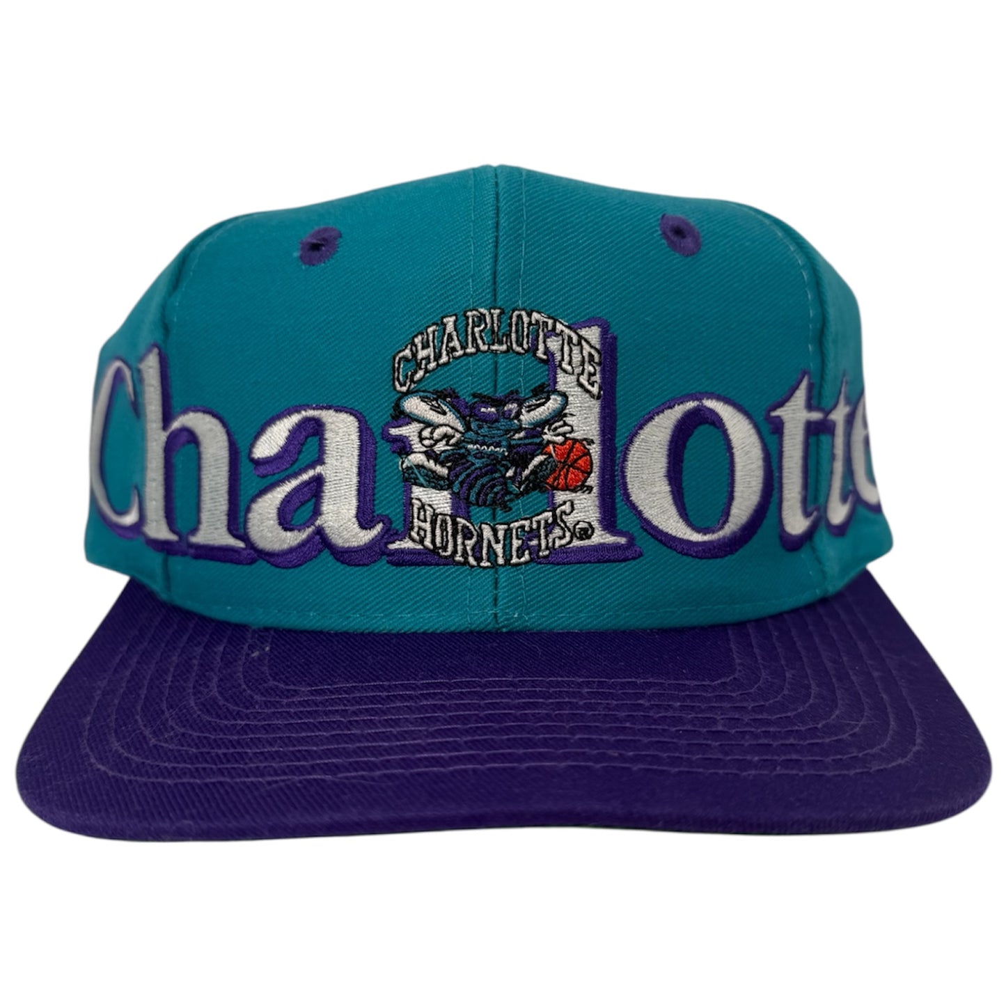 Vintage Charlotte Hornets Logo 7 Wrap Snapback