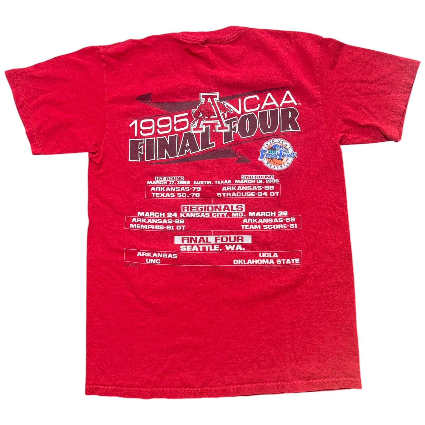 Vintage Arkansas Razorbacks 1995 Final Four Tee