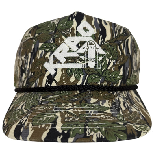Vintage KRAQ 105.7 FM Camo Snapback