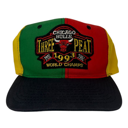 Vintage Chicago Bulls 3-Peat World Champs Pinwheel Snapback