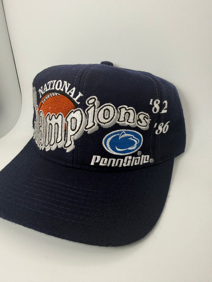 Vintage Penn State 1982 & 1986 Football National Champions Top of the World Snapback