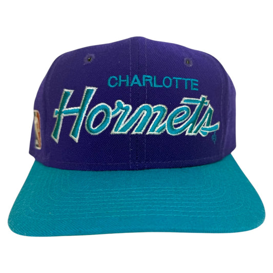 Vintage Charlotte Hornets Sports Specialties Script Fitted Hat