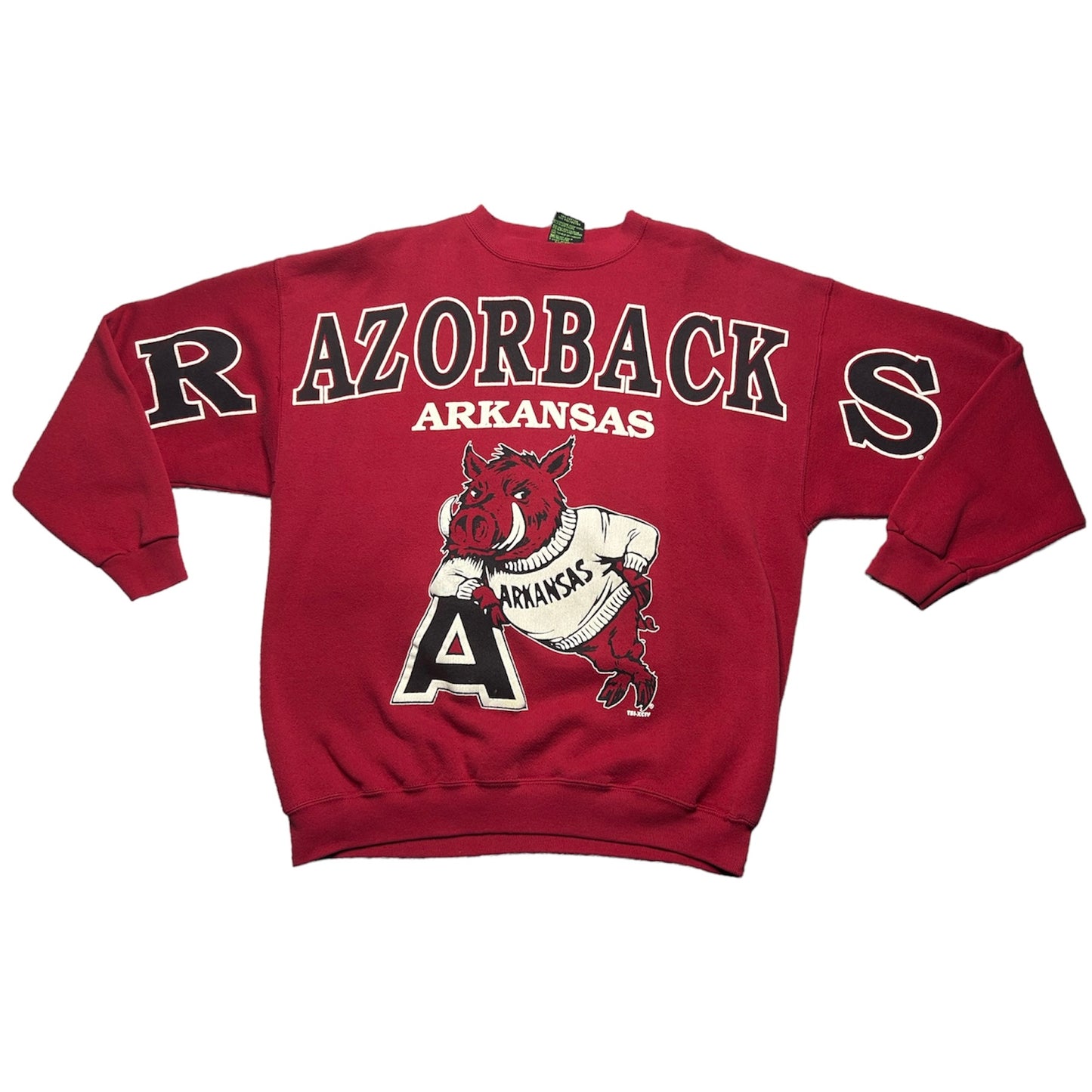 Vintage Arkansas Razorbacks Spellout Crewneck