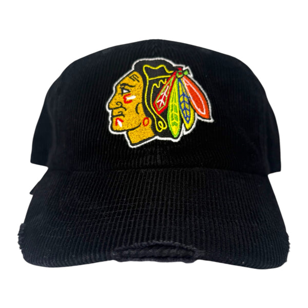 Vintage Chicago Blackhawks Corduroy Buckle Hat