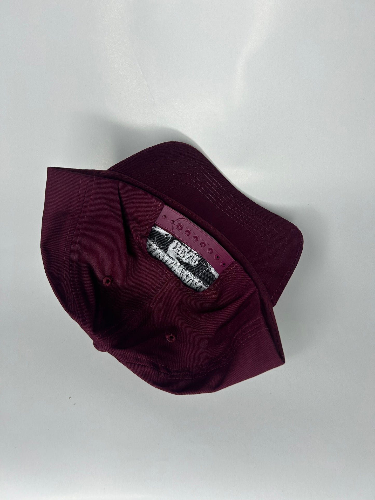 Burgundy Backwards Hat Co Snapback