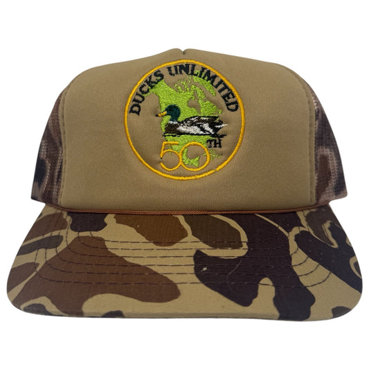 Vintage Ducks Unlimited 50th Anniversary Camo Snapback