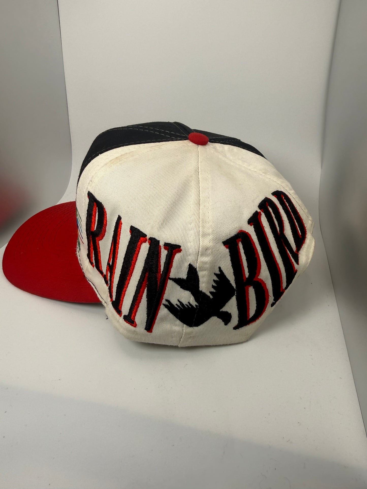 Vintage Maxicom Rain Bird Swirl Snapback