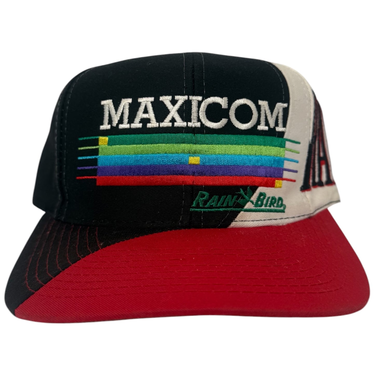 Vintage Maxicom Rain Bird Swirl Snapback