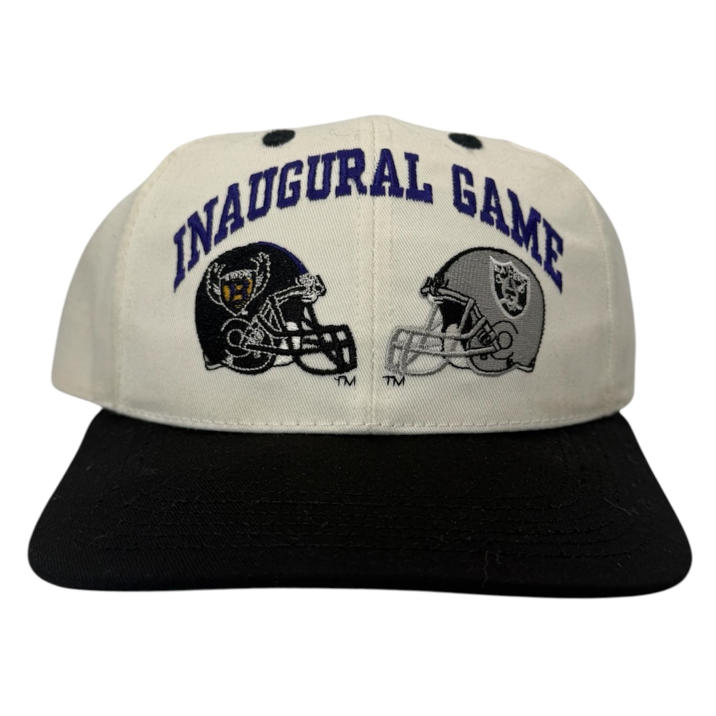 Vintage 1996 Baltimore Ravens vs Oakland Raiders Inaugural Game Snapback