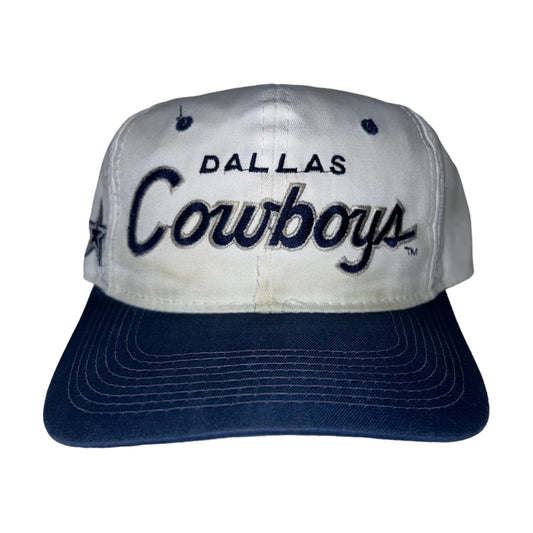 Dallas Cowboys NFL FOOTBALL LOGO ATHLETIC GRID VINTAGE 1990s Adjustable Cap  Hat!